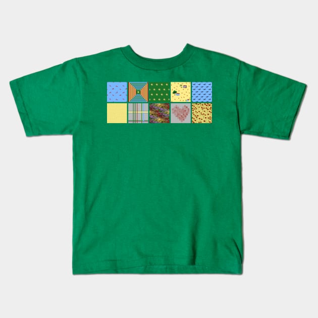 Over the Rainbow Design Blocks Kids T-Shirt by LochNestFarm